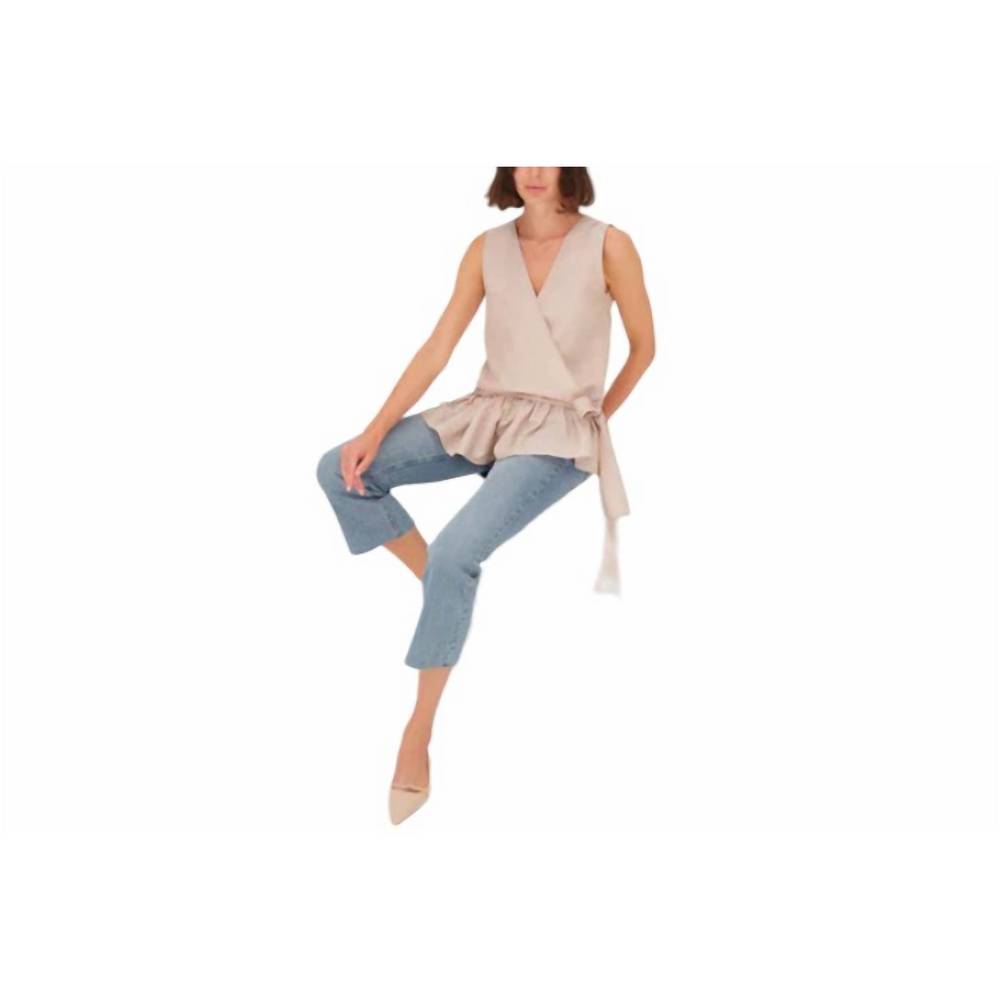 NEW HARSHMAN leola blouse in tan - Picture 3 of 3